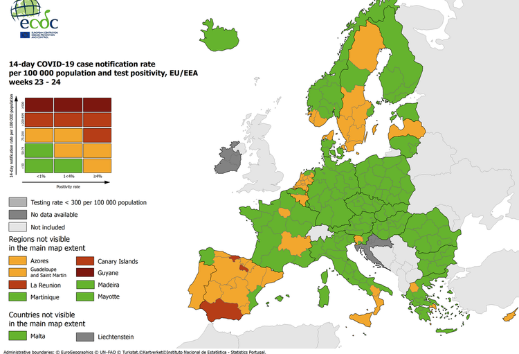 Vlaanderen kleurt groen op Europese coronakaart , Brussel ...