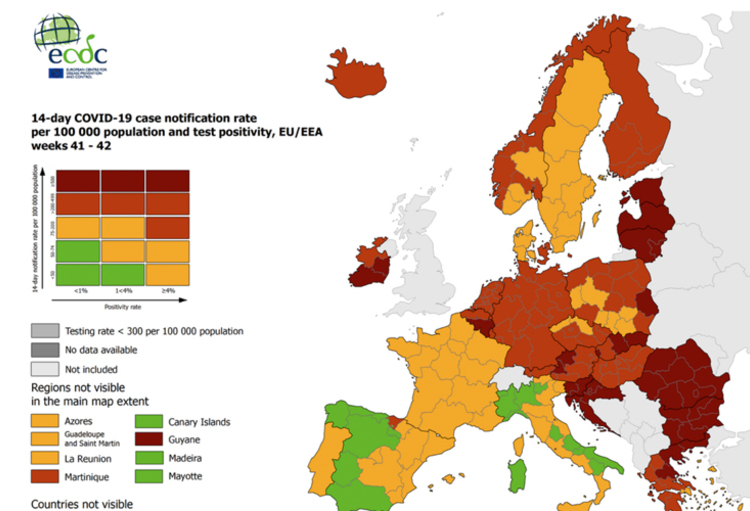 Europese Coronakaart Kleurt Steeds Donkerder Belgie Is Donker Rood De Specialist